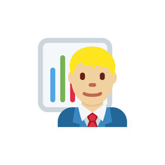 Man Office Worker: Medium-Light Skin Tone