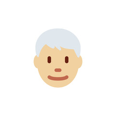 Man: Medium-Light Skin Tone, White Hair