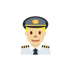 Man Pilot: Medium-Light Skin Tone