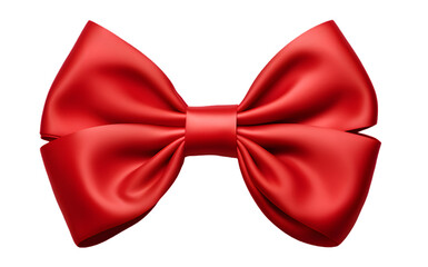 Red bow isolated on transparent background
