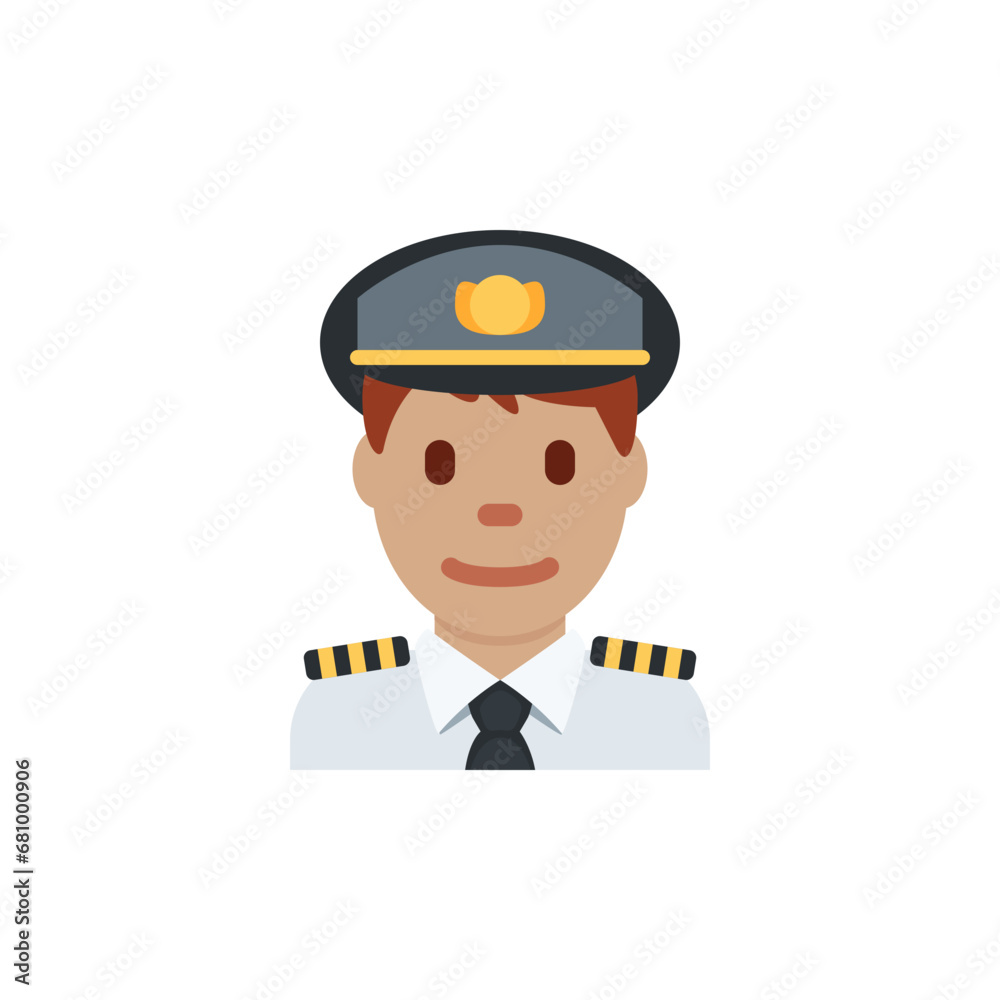 Poster man pilot: medium skin tone