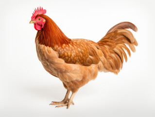 Fototapeta premium Chicken Studio Shot Isolated on Clear White Background, Generative AI
