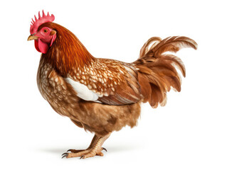 Fototapeta premium Chicken Studio Shot Isolated on Clear White Background, Generative AI