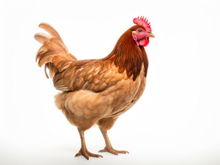Chicken Studio Shot Isolated on Clear White Background, Generative AI