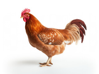 Chicken Studio Shot Isolated on Clear White Background, Generative AI