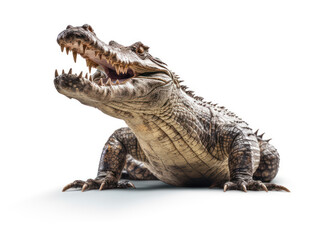 Crocodile Studio Shot Isolated on Clear White Background, Generative AI