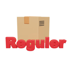 Package box with the words Reguler