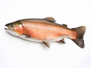 Fototapeta premium Salmon Studio Shot Isolated on Clear White Background, Generative AI