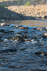 water flowing over rocks