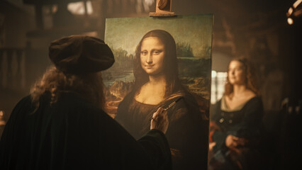 Re-enactment Documentary Scene for The Process of the Creation of the Mona Lisa Painting: The...