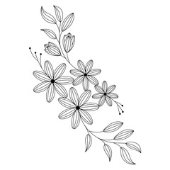 Hand Drawn Line Floral
