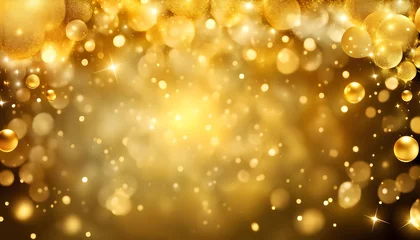 Foto op Plexiglas gold luxury background with bright sparkles and bubbles suitable for christmas, sales or product backdrop © Philip J Openshaw 