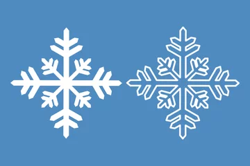 Fotobehang crystal snowflake element isolated icon outline winter vector illustration design © shabrinaiqlil