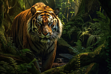 Beautiful tiger in the jungle. Panthera tigris 