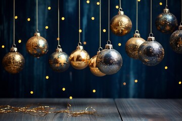 A Festive Display: Christmas Ornaments Adorning a String