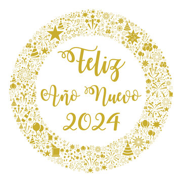 Happy new year 2024 in Spanish language	