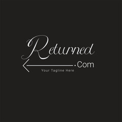 Returned Logo Design. Vector Wordmark Logo Design. 