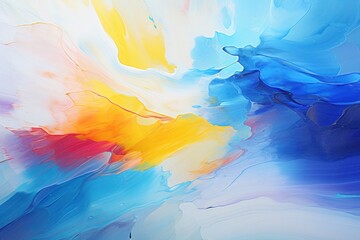 Vibrant abstract acrylic painting with dynamic colors. Art and creativity.
