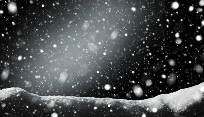 falling snow isolated on black background