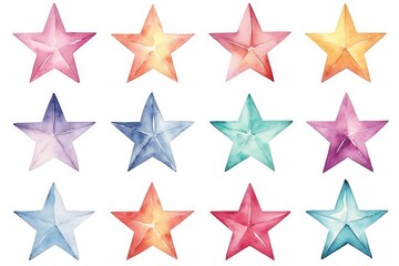 Obraz premium A Celestial Symphony: Five Vibrant Stars Painting the Night Sky