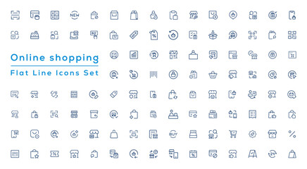 Big Set of Shopping icons. E-commerce icon collection. Online shopping thin line icons