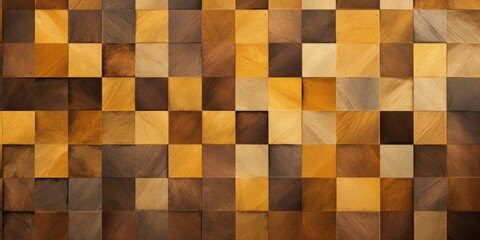 Geometric background with brown and yellow colors, digital illustration. Generative AI