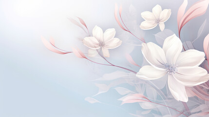 Beautiful light airy abstract floral background	as wallpaper illustration with copy space