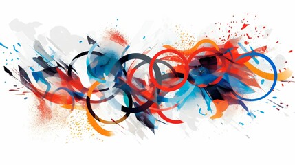 Illustration graphique sur le thème de l'athlétisme et des jeux olympiques, illustration ia générative  