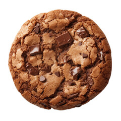 Chocolate cookie isolated on transparent background, ai technology