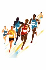 Illustration graphique sur le thème de l'athlétisme et des jeux olympiques, illustration ia générative   - obrazy, fototapety, plakaty