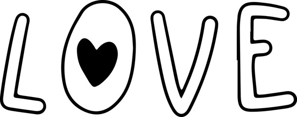 Love Words Lettering Typography Isolated Background