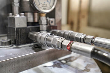Hydraulic fixture for processing parts on the metal processing Center with CNC.
