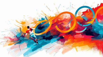 Illustration graphique sur le thème de l'athlétisme et des jeux olympiques, illustration ia générative  