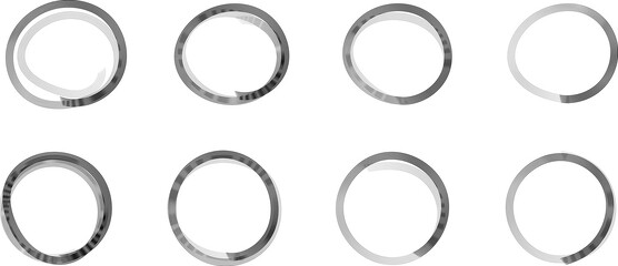 Hand drawn circles line sketch set. Vector circular scribble doodle round circles.