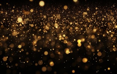 Glitter vintage lights background. dark gold and black