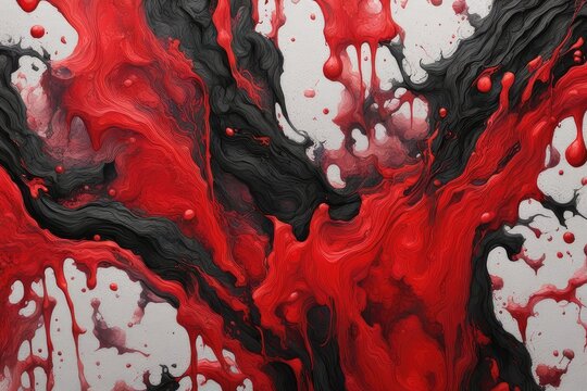 Abstract hand painted texture. red and black colours. paint Dripping and brush Acrylic on cardboard image for wallpaper or artistic banner