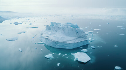 Fototapeta premium melting ice on the water