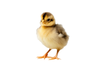 a high quality stock photograph of a single chick isolated on a white background