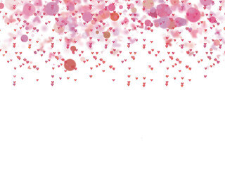 pink background with hearts,  confetti, Valentine’s, holiday, hearts red