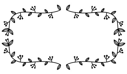 Line art of flowers and grass	
