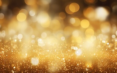 Gold Sparkling Lights Festive background with texture