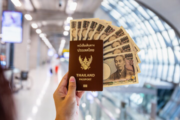 Handy passport and yen for shopping and sightseeing at the airport.