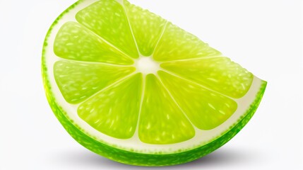 slice of lime isolated on transparent background cutout