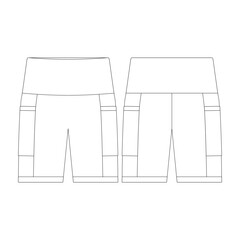 template bike short vector illustration flat design outline clothing collection