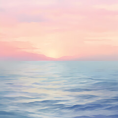 soft hues capturing the serene colors of an ocean sunset
