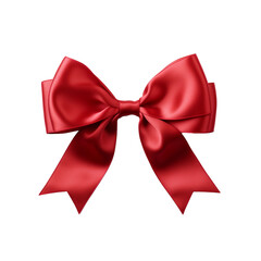Naklejka premium Red ribbon bow on a transparent background, ai technology