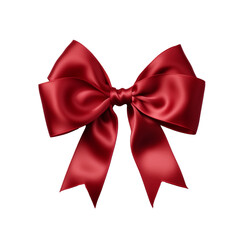 Fototapeta premium Red ribbon bow on a transparent background, ai technology