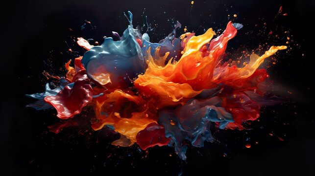 Realistic splash liquid explosion over a light background.