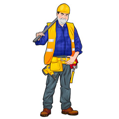 worker with clipboard cartoon