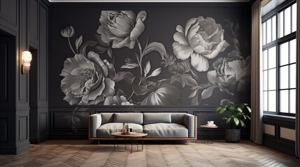 Abstract floral backdrop of luxury interior flowers for spring or summer time. Banner background